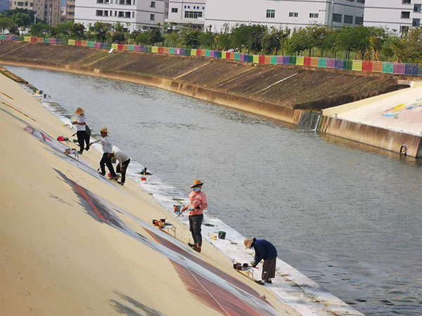 东莞市塘厦河堤墙绘